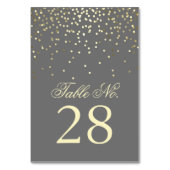 Gouden Confetti Stippen Trouwtafel Nummer Kaart (Achterkant)