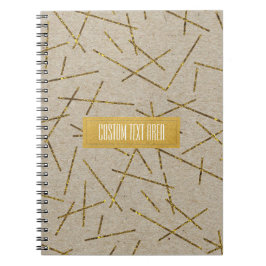 Gouden Confetti Stokken Kraft Modern Chic Glam Tre Notitieboek