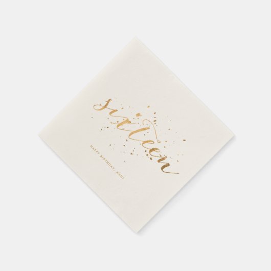 Gouden Confetti Sweet Sixteen 16th Birthday Ecru Servet (Hoek)