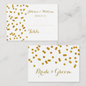 Gouden Confetti Tafel Plaats Instelling Kaarten Plaatskaartje (Voorkant / Achterkant)