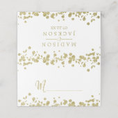 Gouden Confetti Tafelnaam Zitplaatsen Plaatskaartje (Buitenkant ongevouwen)