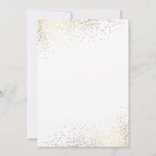 Gouden Confetti & tropische palmbladeren bruiloft Kaart (Achterkant)