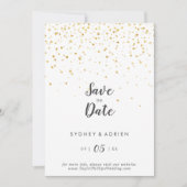 Gouden Confetti Trouw Save The Date (Voorkant)