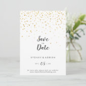 Gouden Confetti Trouw Save The Date (Staand voorkant)