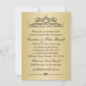 Gouden confetti uitnodiging 50ste huwelijksverjaar (Achterkant)