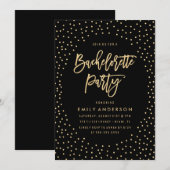 Gouden Confetti | Uitnodiging voor vrijgezellenfee (Voorkant / Achterkant)