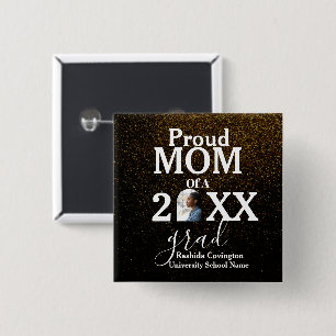 Gouden confetti-uitstraling Festieve trots-mama-af Vierkante Button 5,1 Cm