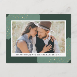 Gouden Confetti | Vakantie Foto Ansichtkaart Feestdagenkaart
