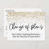 Gouden Confetti Verandering van Plannen Uitgesteld Briefkaart (Voorkant / Achterkant)