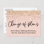 Gouden Confetti Verandering van Plannen Uitgesteld Briefkaart (Voorkant / Achterkant)