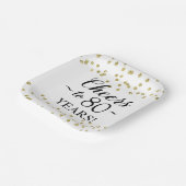 Gouden Confetti voor 80 jaar Papieren Bordje (Gebogen)