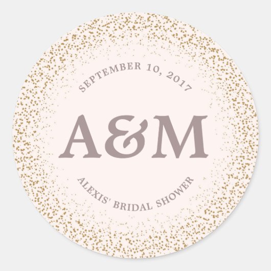 Gouden Confetti Vrijgezellenfeest Favor Sticker (Voorkant)