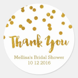 Gouden Confetti Vrijgezellenfeest Favor Tags Ronde Sticker