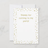 Gouden Confetti Waterverf Stippen Bedankt Card (Achterkant)