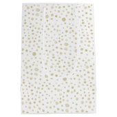 Gouden Confetti Waterverf Stippen Gift Bag Medium Cadeauzakje (Achterkant)