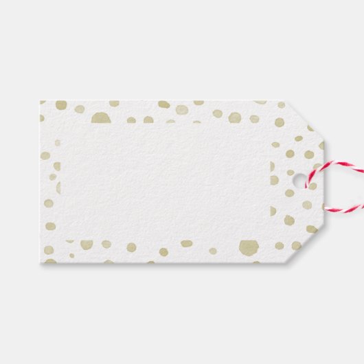 Gouden Confetti Waterverf Stippen Gift Label Cadeaulabel (Voorkant (Horizontaal))
