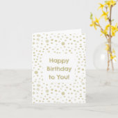 Gouden Confetti Waterverf Stippen Verjaardag Kaart (Gele Bloem)