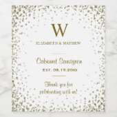 Gouden Confetti Wijnlabel Wijn Etiket (Enkel label)