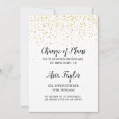 Gouden Confetti Wijziging van Plannen Bruidsuitnod Kaart (Voorkant)
