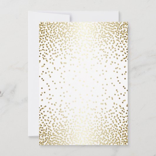 Gouden Confetti Wit Elegant Save the Date (Achterkant)