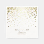 Gouden Confetti witte bruiloft Servetten (Voorkant)
