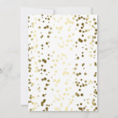 Gouden Confetti Witte Moderne en Elegante Huwelijk Kaart (Achterkant)