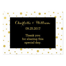 Gouden Confetti Zwart Bruiloft Favor Labels