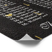 Gouden Confetti Zwart Lederen Trouwstoel Grafiek Poster (Hoek)