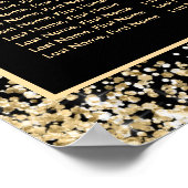 Gouden Confetti Zwart Wit Trouwstoel Grafiek 12 Poster (Hoek)
