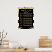 Gouden Confetti Zwart Wit Trouwstoel Grafiek 12 Poster (Keuken)