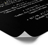 Gouden Confetti | Zwarte Trouwdranken Menu Bord Poster (Hoek)