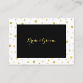 Gouden Confetti Zwarte Trouwtafel Place Card Plaatskaartje (Achterkant)
