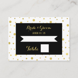 Gouden Confetti Zwarte Trouwtafel Place Card Plaatskaartje