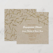 Gouden confettistokken Rustieke Kraft-viering Kaart (Voorkant / Achterkant)