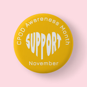 Gouden COPD-bewustzijnsmaand Knop Ronde Button 5,7 Cm