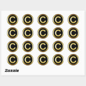 GOUDEN COPYRIGHTSYMBOOL RONDE STICKER (Vel)