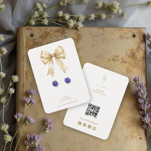 Gouden Coquette Boog QR Sieraden Display TMF26 Visitekaartje