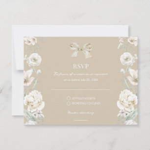 Gouden Coquette Bow Bloemen Huwelijk RSVP