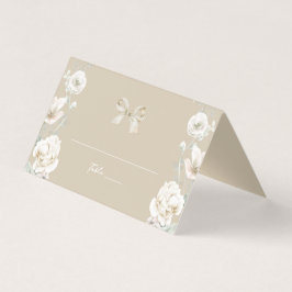 Gouden Coquette Bow Bloemen Trouwtafel Nummer Kaart