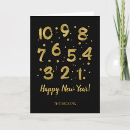 Gouden Countdown Nieuwjaarsgroetkaart Feestdagen Kaart