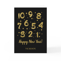 Gouden Countdown Nieuwjaarskaart