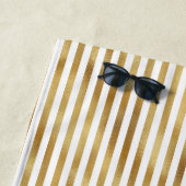 Gouden Cream Stripes Strandlaken (In situ)