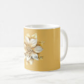 Gouden Crème Bloem Koffiemok (Voorkant rechts)