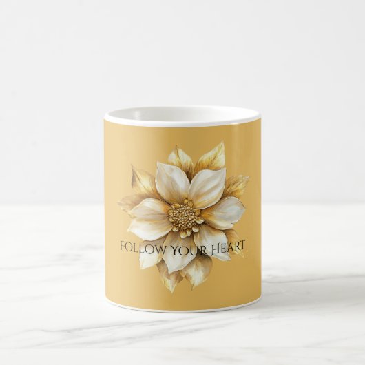 Gouden Crème Bloem Koffiemok (Center)