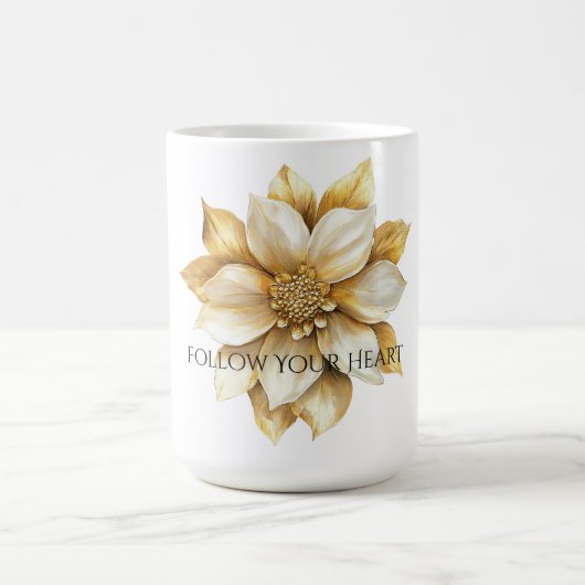 Gouden Crème Bloem Koffiemok (Center)