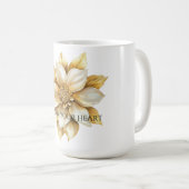 Gouden Crème Bloem Koffiemok (Voorkant rechts)