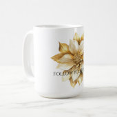 Gouden Crème Bloem Koffiemok (Voorkant links)