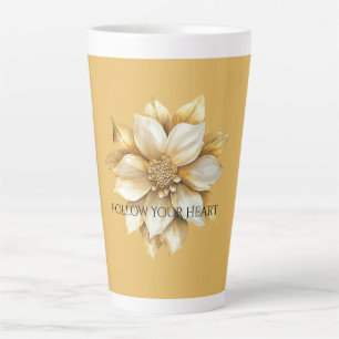 Gouden Crème Bloem Latte Mok