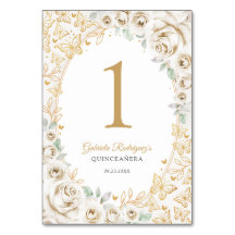 Gouden Crème Bloemige Quinceanera