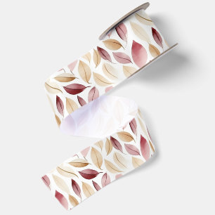 Gouden Crème Blush Rode Bladeren Verjaardag Satijnen Lint